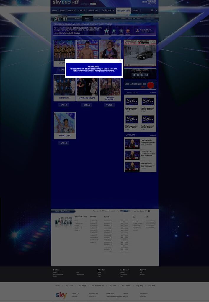 Sky - Italia's got talent 2015-2016 - Web voting