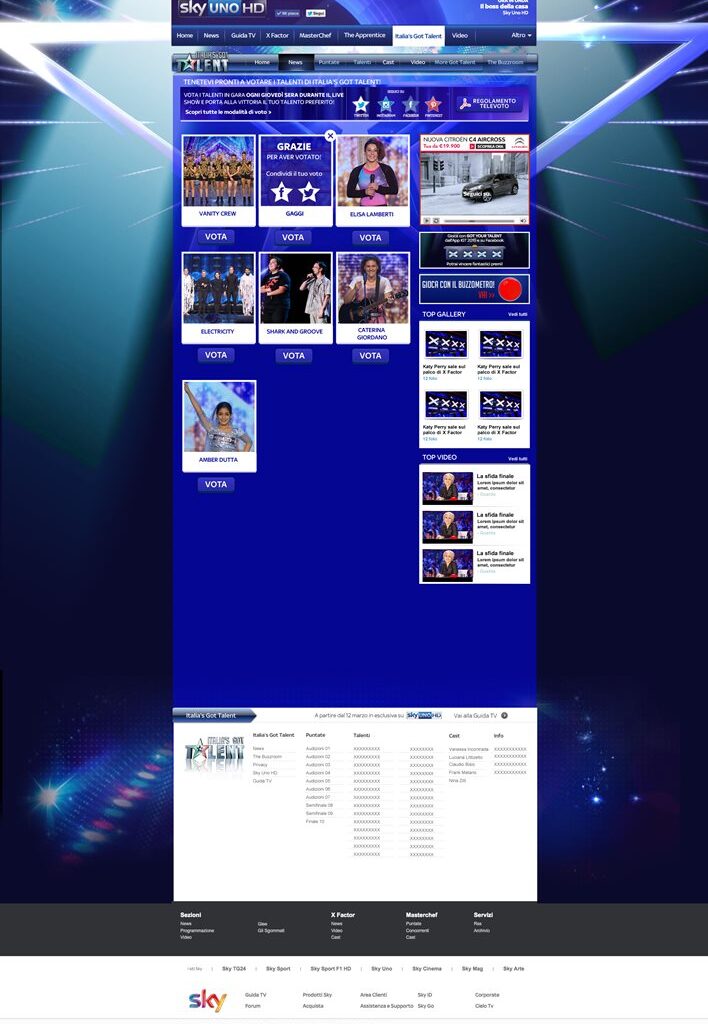 Sky - Italia's got talent 2015-2016 - Web voting