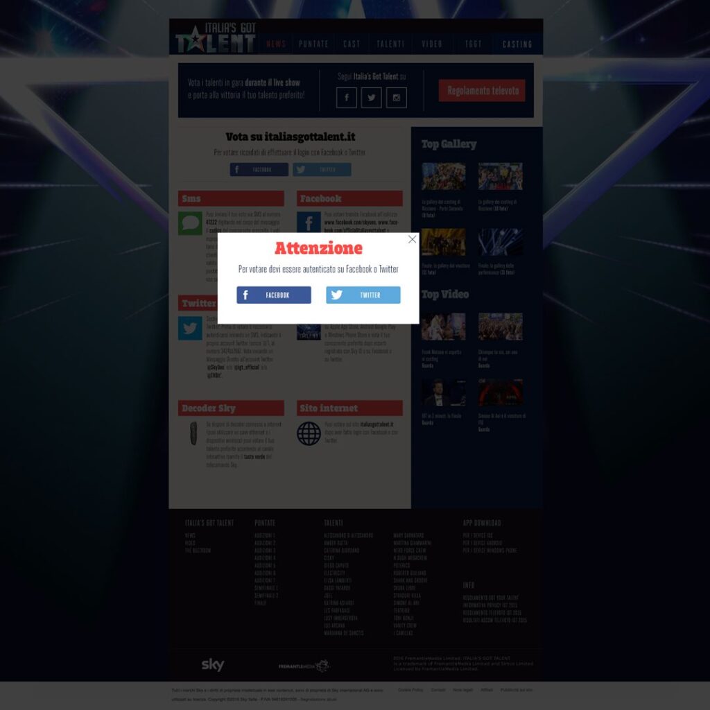 Sky - Italia's got talent 2015-2016 - Web voting