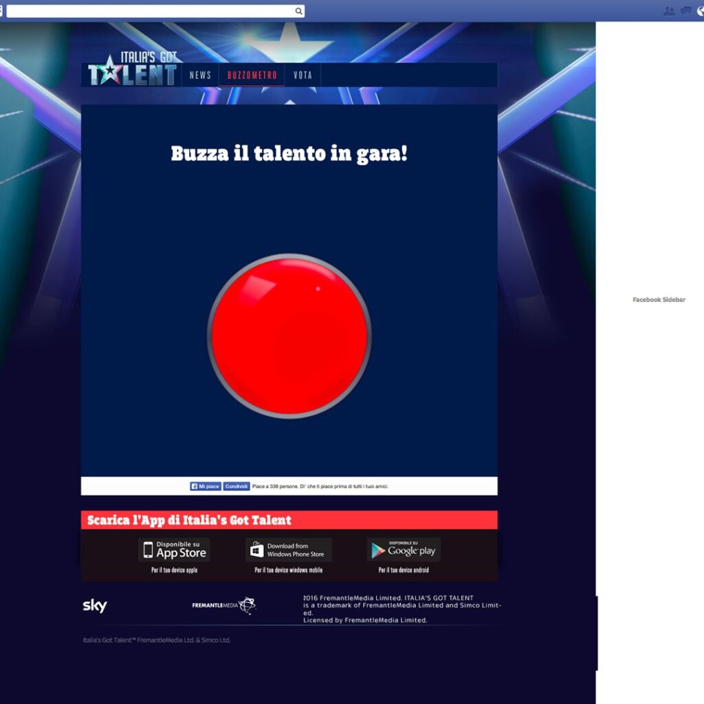 Sky - Italia's got talent 2015-2016 - Facebook app