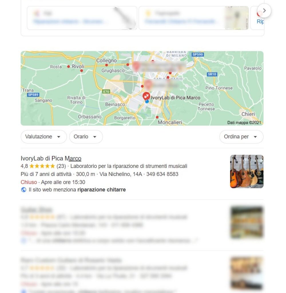 posizionamento Google vetrina ivorylab
