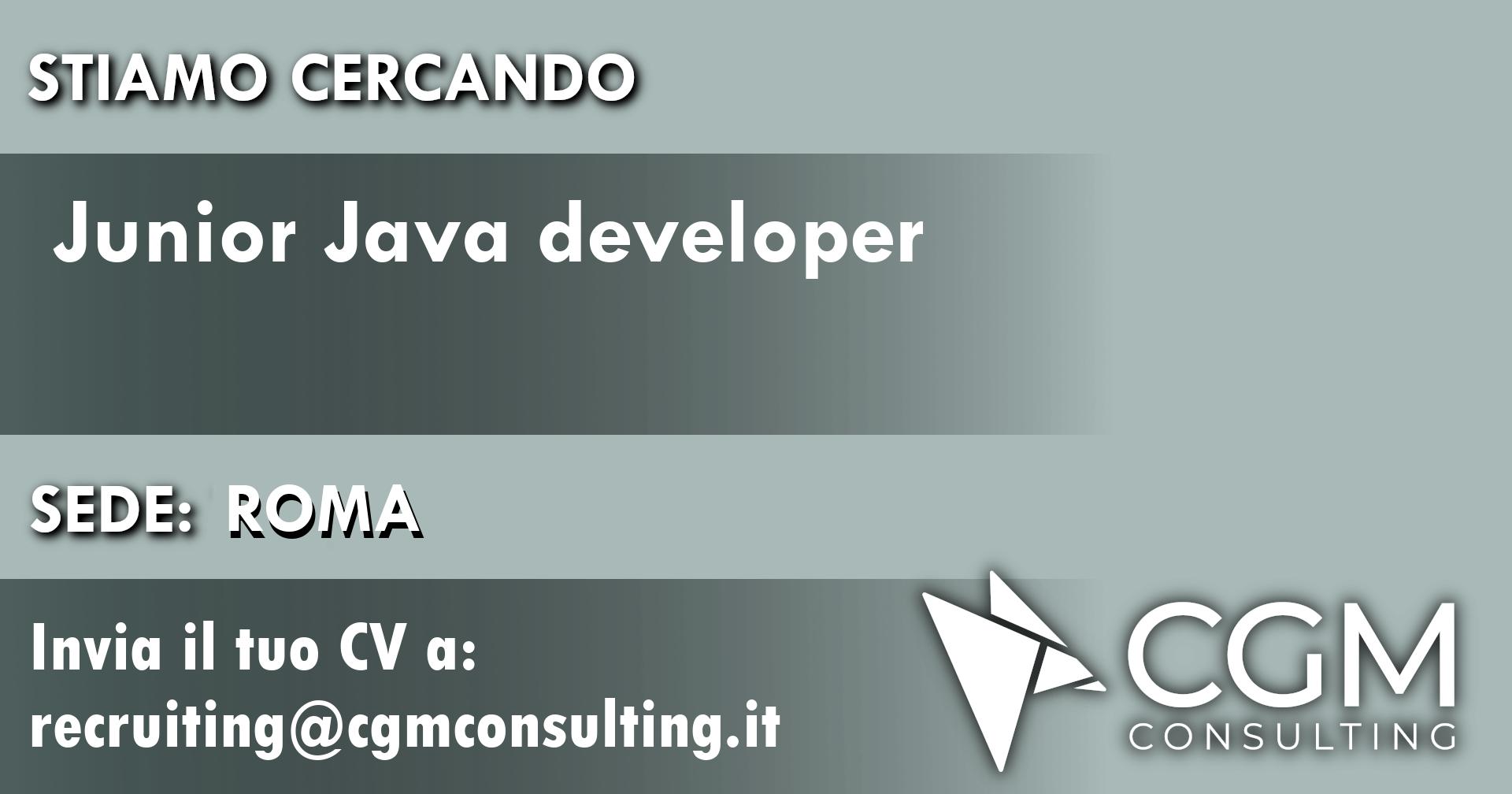Junior Java developer a Roma - CGM Consulting S.r.l.