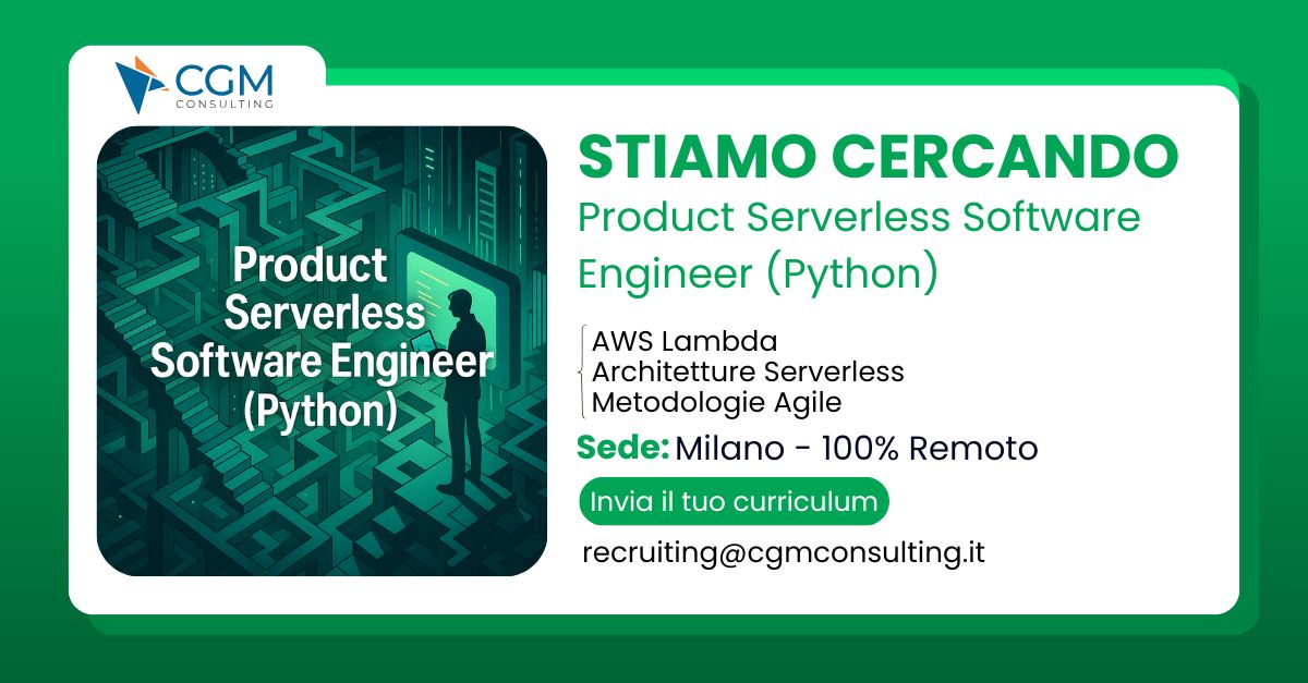 Product Serverless Software Engineer (Python) Full Remote